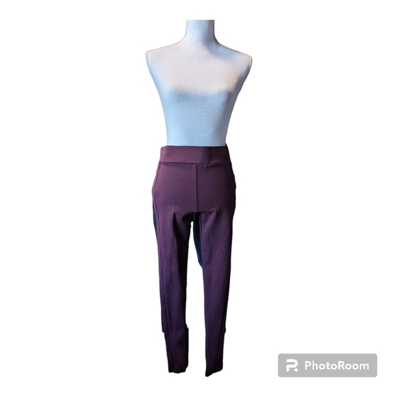 LOFT Leggings in Heathered Burgundy Seamed Ponte Size M - Picture 7 of 11